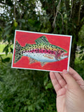 Rainbow Trout Oil Pastel Print 4x6 – iridescent colors on art paper