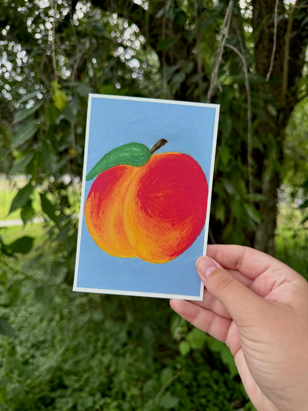 Peach Oil Pastel Print
