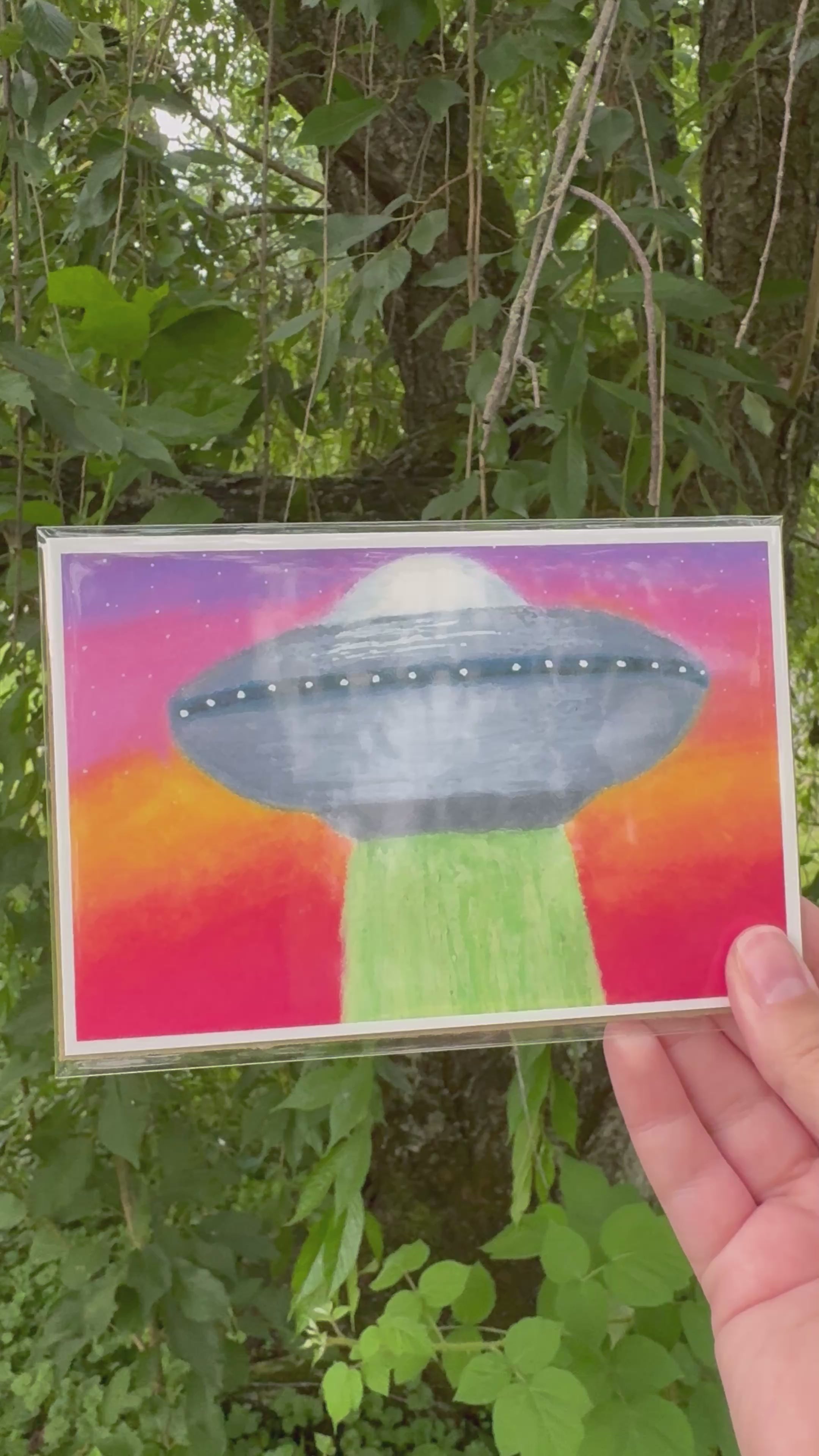 UFO Oil Pastel Print